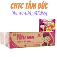 Combo of 15 packs of Tieu Nhi fried noodles with stir-fried meat and onion sauce, 72g pack