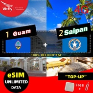 Wefly Guam Saipan Sim card 1-15 Days High speed Data Support eSIM for travelling