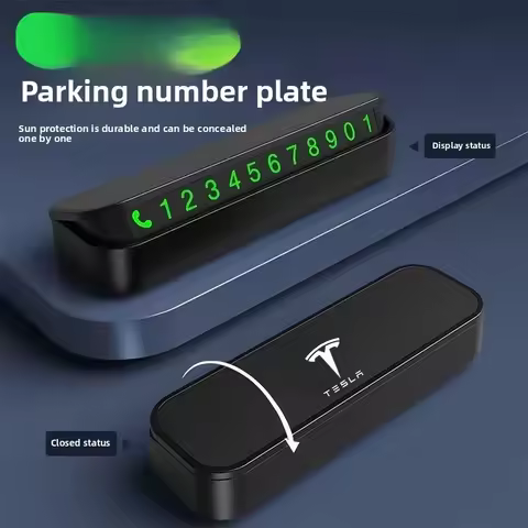 Car Temporary Stop Sign Parking Card Telephone Number Card Plate For Tesla Model 3 Roadster Model S 