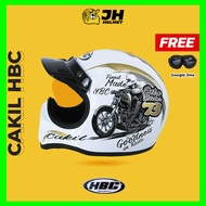 NEWEST Cakil HBC 73 White Helmet + FREE GOGGLE Retro Full Face