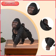 [pugwsl] Gorilla Statue Craft Collection Desk Decoration for Bookshelf Cabinet Office