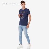 ED HARDY MEN’S FULL RHINESTONE ROUND NECK TEE NAVY