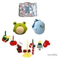 searchddsg Christmas Crochet Kits for Beginners DIY Crochet Starter with Yarn Crochet Hook