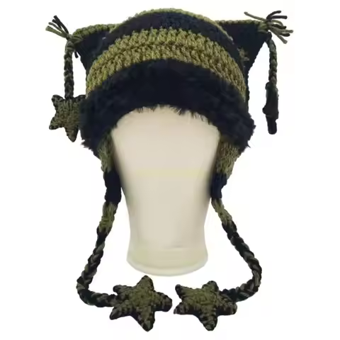 31BF Oversized Kitten Hat New Year Halloween Party Decorations Festive Stage Shows Striped Ear Hats