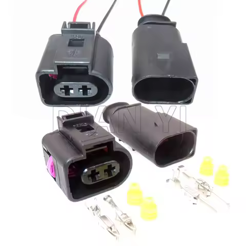 1 Set 2 Way AC Assembly Auto Water Jet Motor Wire Socket For VW Audi 1J0973722 8D0973822 1717692-1 C