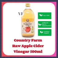 Country Farm USDA 100% Organic Raw Apple Cider Vinegar 500ML