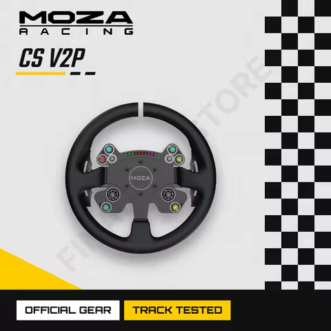 MOZA Racing CS V2P Steering Wheel 13 Inch Standard Racing Rim With Aviation Grade Aluminum Alloy Fra