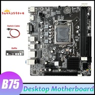 B75 Motherboard Desktop Motherboard +Baffle+Switch Cable LGA1155 DDR3 Support 2X8G PCI E 16X for I3 I5 I7 Series Pentium Celeron CPU