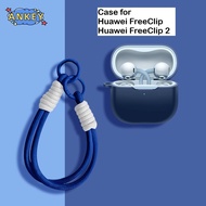 Compatible with Huawei FreeClip 2 Protective Case Nylon Lanyard Soft Cover Huawei FreeClip Shells Wa