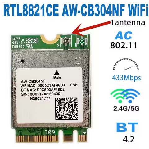 AW-CB304N RTL8821CE 802.11ACWiFi BT 4.2 combo adapter card Wireless network card suitable for DELL A