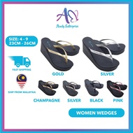 AIMILY Women Flip Flops Wedges Heel Women Shoes Kasut Perempuan Kasut Tinggi Perempuan Wedges Peremp