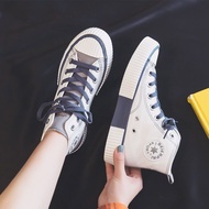 Popular ins High-Top Canvas Shoes Female Students Korean Version Cloth Shoes Biscuit Shoes Female Al
