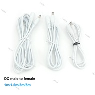 1m 5m white DC Power supply Female to Male connector Cable Extension Cord Adapter Plug 12V 22awg 5.5