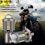 NOBELJIAOO 1Pc Motorcycle Led Headlight H4 BA20D Headlight Projector Lens Moto Signal Lamp Bulb Whit