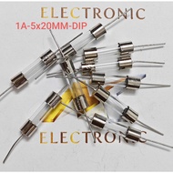 (Combo of 10 pieces) 1A fuse - 1A pin glass tube fuse Size 5 x 20mm (combo)