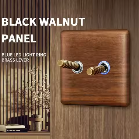 T&i Wood Switch Socket, 86 Wall Panel, 1 Gang 2 Gangs 3 Gangs 4 Gangs 1/2 Way, Eu Ru Fr Socket Power