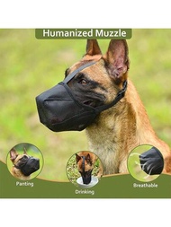 1入組寵物尼龍口罩,透氣網眼,可防止小型/大型犬叫聲、亂吃東西和咬人