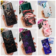 Huawei Y6p Case Transparent Aesthetic Flowers Cute Panda Cool Soft Phone Case Huawei Y6p Back Cover 