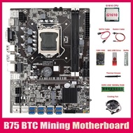 B75 ETH Miner Motherboard 8XUSB+G1610 CPU+DDR4 4G RAM+128G SSD+64G USB