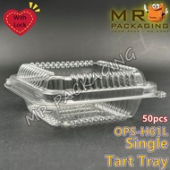 OPS - H61L BENXON Plastic Tray [ 50pcs± ] Bakery Disposable Clear Food Single Egg Tart Box - Bekas M