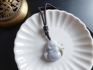 天然緬甸玉 翡翠 細糯種翡翠佛公 彌勒佛 項鍊 禮物佛像