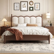 Princess Bed1.5Modern Simple Ancient Style Solid Wood Bed B&B American Style Double Bed Rice Soft Ba