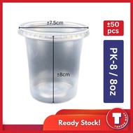 Benxon - PK-8 - Round Plastic Container ±50pcs / Bekas 8oz / Bekas Dadih (Bekas Dadih / Bekas Sos / 