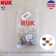 NUK® Comfy Orthodontic Pacifiers 0-6 Months 5 Count จุกหลอกเด็ก จุกนมหลอกเด็ก จุกหลอกซิลิโคน สำหรับเ