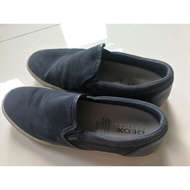 Preloved Original GEOX Men Shoes Suede + nappa leather loafers Size EU42/ UK8/ US9 Dark Blue