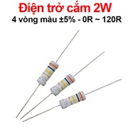 (20 pieces) Plug-in resistor 2W 4 color rings ±5% - value 0R to 120R