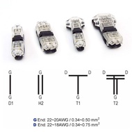 2 Pin Cable 3 Way No Soldering D1 T1 t2 H2 T Type Scotch Lock Quick Splice Electrical Cable Crimp Co