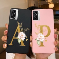 Phone Case For Oppo A57 A57S A57E 4G 2022 Luxury Fashion Shockproof Flower Letters Couple Silicone Case For Oppo A 57 A57 S A57 E Capa 6.56 inches