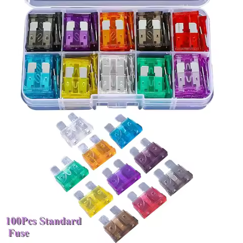 100 Pcs Car Fuses Small Mini Auto Blade Fuses 2A 3A 5A 7.5A 10A 15A 20A 25A 30A 35A AMP Assortment I
