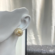 ෆ Chanel珍珠花邊耳環 （耳夾）