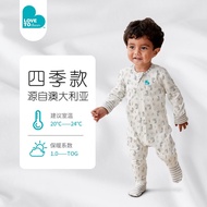 LOVE TO dream婴儿睡袋一体式分腿宝宝睡袋防踢被连体睡袋 兔子花色分腿式（连袜） XL码：18-25斤（约12-18月）