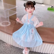 Frozen Aisha Princess Dress Summer Clothing 3-Year-Old Girl Dress Girl New 4 Children Hanfu Chinese Style Dress