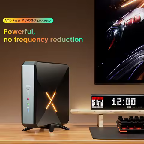 Topton Gaming Mini PC AMD Ryzen 9 5900HX Windows 11 Pro 2*DDR4 3200MHz PCIE3.0x4 2.5G LAN Mini Gamer