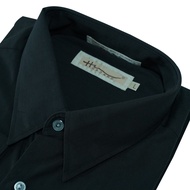 Hazard เสื้อเชิ้ตแขนยาวสีพื้น เนื้อผ้า cotton (คอตตอน) สีดำ