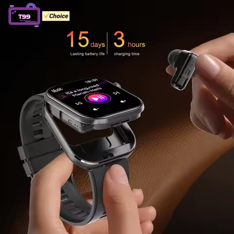 T99 TWS Smart Watch Wireless Earbuds 2.02inch IPS 320x385 BT5.0 Bluetooth Call IP67 Waterproof Smart