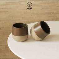 Kalaka Pottery - Cup - Cup C24 Two Tones C0ffee Sizel L