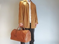 義大利皮革大衣外套 鴕鳥皮行李袋