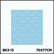 Wallpaper Dinding 3D Motif Bata Polos / Dekorasi Kamar Murah 70x77cm - BIRU