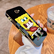 For Samsung Galaxy J7Prime J4 J6 Plus 2018 J7Pro Luxury Plating TPU Softcase Cartoon SpongeBob SquarePants Back Cover Shockproof Phone Casing