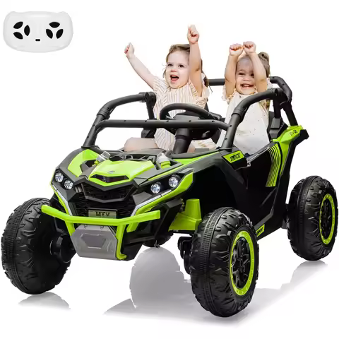 24V 2-Seater Ride-on UTV Kids 4WD Off-Road Electric Vehicle,Remote Control,LED Lights,Music,Horn,Sho