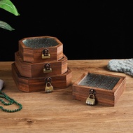 Jewelry Desktop Classical Storage Box Glass Home Decoration Locked Storage Box Begonia Flower Dresse