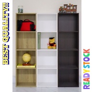 almari kabinet kayu 4 tingkat 4 Tier Bookshelf Utility Shelf Multipurpose Rak Buku 4 Tingkat Home Furniture Wood Shelf
