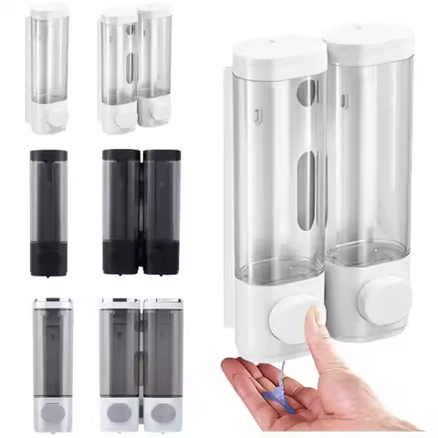 300ML Soap Lotion Dispenser Wall- Mounted Manual Liquid Dispenser Refillable Soap Dispenser for Kitc