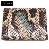 Gucci 456126 雙G蟒蛇皮卡包錢包