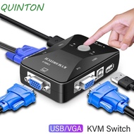 QUINTON USB 2.0 KVM Switch Splitter, Switcher KVM 2 Port VGA KVM Switch, Mouse Key Shared VGA Flexible USB 2.0 USB 2.0 KVM Switcher for Computer/Mouse/keyboard/U Disk
