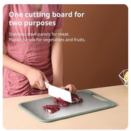 Multifunctional 2-Sided PP Food Grade Cutting Board + Stainless Steel SUS304 Antibacterial with Smoo
